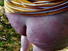 Pussyslapping On Picnic Table - Bare Bottom