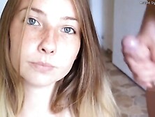 German Babe Dirty Talk Gets Facial Cumshot