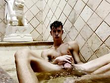 Young Twink Tries Positions In Bath