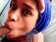 Rough Blowjob For Ebony teen Step Daughter Face Fucking POV (18+)