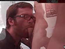 Dude With Glasses Sucking Cock