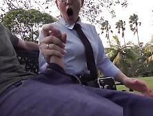 Hipster babe starts her modeling career fucking in the park