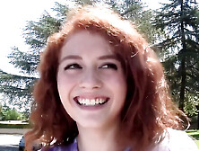 Curly Haired Red Head Fits Uncomfortably Large BBC Inside Tiny Pussyhole