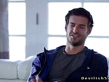 Dark haired teen athlete Violet Rain seduces and fucks coach Jay Smooth