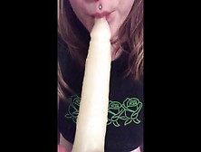 Pierced Teen Dildo Blowjob