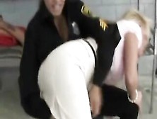 Blonde Spanked By Policewoman