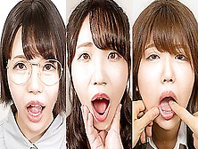 Mouth Gazing - Japanese Schoolgirl Mouth Fetish With Yui Kawagoe,  Anri Namiki And Yuna Mitake