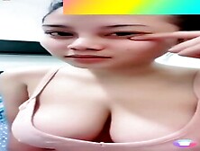 Asian Babe Showing Off Her Big Amazing Tits Live