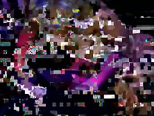 Sexual dirty blonde caresses shaved guy's butt with long strap