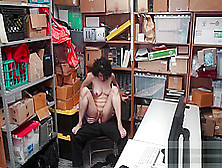 Brunette With Fro Gets Fucked Inside Office After Shoplifting