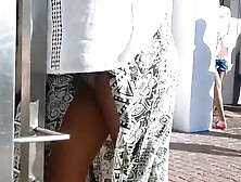 upskirt frontal (panty matches the skirt)