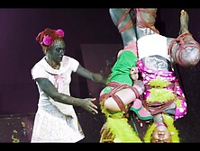 Shibari master class - Rigger Lily lu suspend two rope bunnys at the same time - Anuskatzz dreadlocks