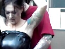 Redheaded Smoking Vixen Goes Latex in Behind-the Scenes