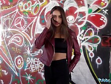 Public Agent Sexy Brown Haired Angel having sex in POV Outside