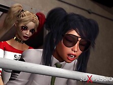 Crazy Harley Quinn at cartoon porn