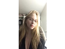 Nerdy Busty Girl In Her Bathrobe