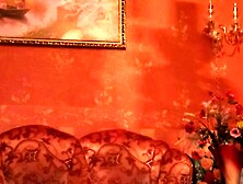 Stroking in pose of preggo