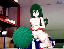 Ochako Uraraka and Himiko Toga and Tsuyu Asui and Izuku Midoriya intense 3P sex.  - My Hero Academia Asian cartoon