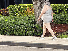 Thick rear-end busty milf white lady working out in leggings met ebony lover in public and gets vagina fingering and hard core f