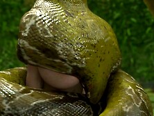 poor girl gets eaten by snake 3D