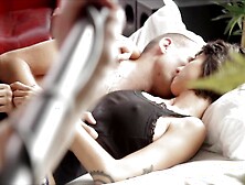 Film Crew Is Setting Up A Scene, The Actors Have Just Walked Into The Room