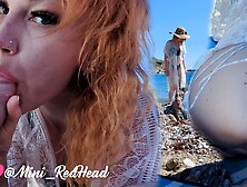 Came on Booty at Beach After a Great Oral sex