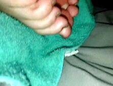 eighteen yr old step sister Bailee Humps lets me cum on her oily feet during the time that that babe watches spongebob