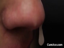 Hot Looker Gets Cum Shot On Her Face Gulping All The Sperm