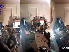 two Dark Dudes Tag Team Model MILF Bitch Spitroast Train Movie Shoot