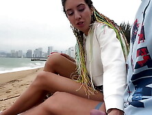 I see you jerking off to me and I want to help you cum! - Dick flashing on public beach