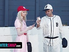 Cute Step Daughters Cecelia Taylor & Mazy Myers Get Naughty With A Baseball Bat - Daughterswap