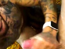 Tatted Matthew Grande deepthroats Zak Bishop for facial