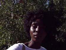 Ebony babe Zaawaadi blows a white guy on the street