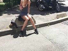 Walking And Flashing In The Streets - Sexy Girlfriend Leolulu