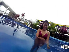 Mexican Mami Melody Petite Plays With Bwc In Pool