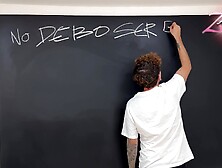 A delicious lesson to a rebellious student with my huge tits and his delicious cock!