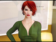 Busty brunette teacher shows off her curves