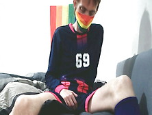 Soccer Twink Wanking And Cumming On His Chest