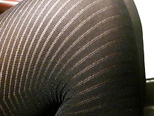 Patterned Pantyhose In The Train