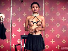 Black sex bomb treated like a real sex slave by her masters