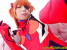 Japanese Cosplay Ginger Babe Tugging Cock