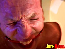 Derek Pain had a ball gag on his mouth with electro shocks running through his body