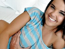 Cute dark-haired Dillion Harper Shows off her new Shorts before Shagging