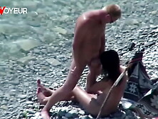 Beach Voyeur.  Slut wife gives head and gets fucked in public