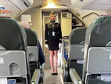 Married Flight Attendant Fucks with Pilots During a Flight in all Holes