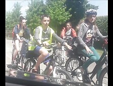 upskirt girl bycicle