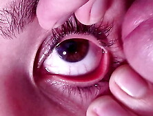 Sperm dumpster gets a full cum-shot into her open eye | talking