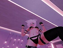 Cute kitty dancing on my face and shake her bum in VR