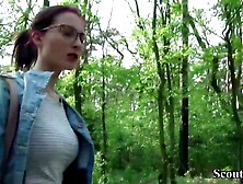 German Scout - College Red Head Barely Legal Lia inside Outdoor Casting