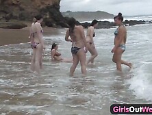 Girls Out West - Nasty lesbian orgy at the beach